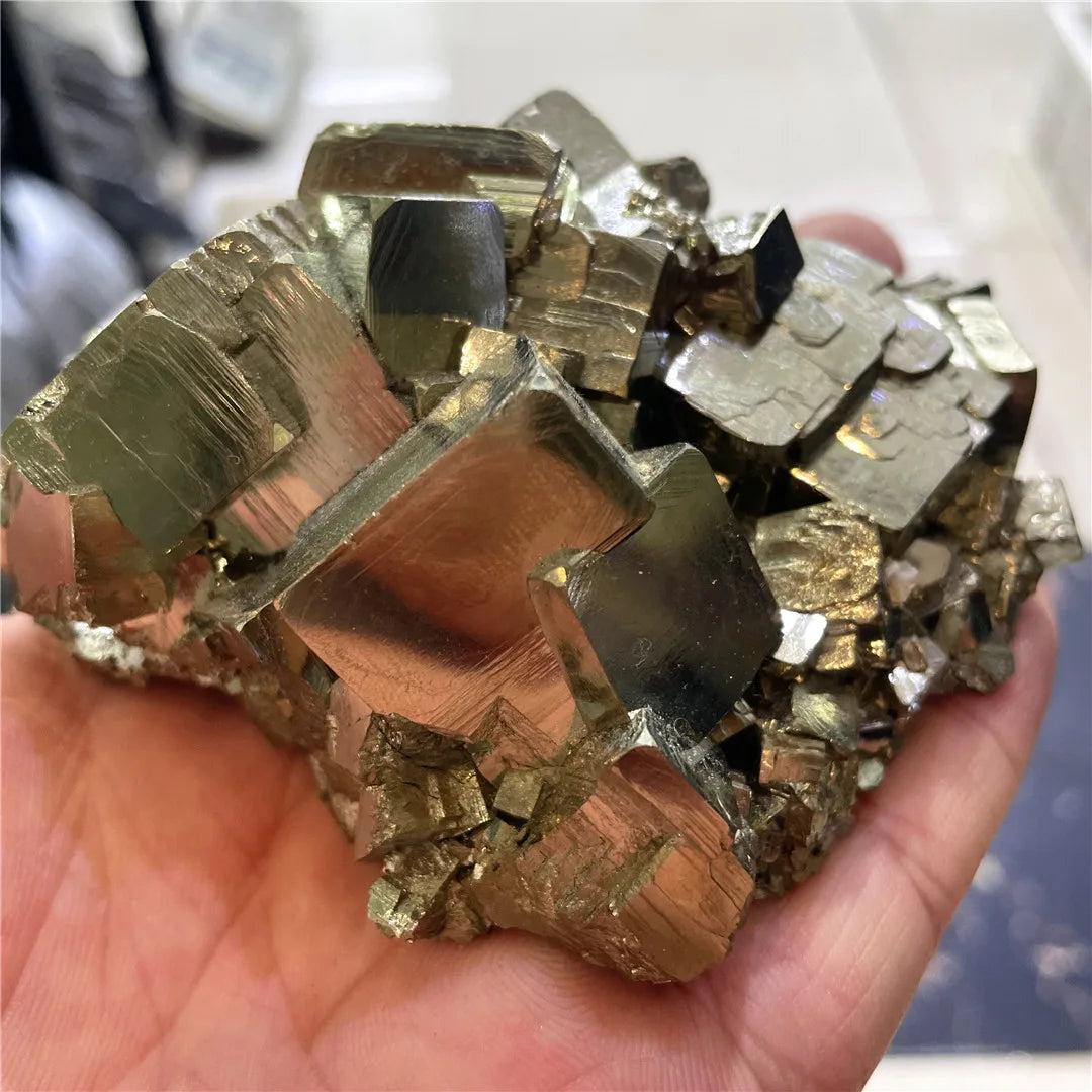 Gold Pyrite Crystal Cluster-ToShay.org