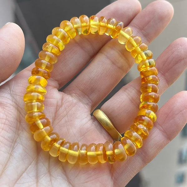 Yellow Amber Bead Bracelets-ToShay.org