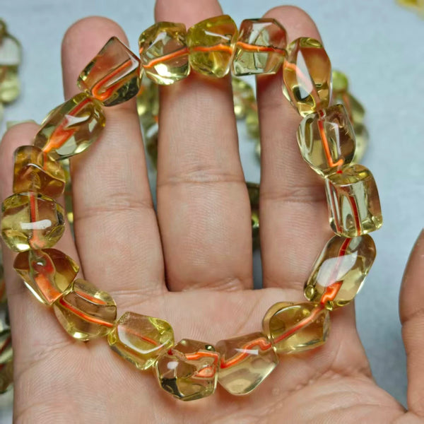 Yellow Citrine Bead Bracelet-ToShay.org
