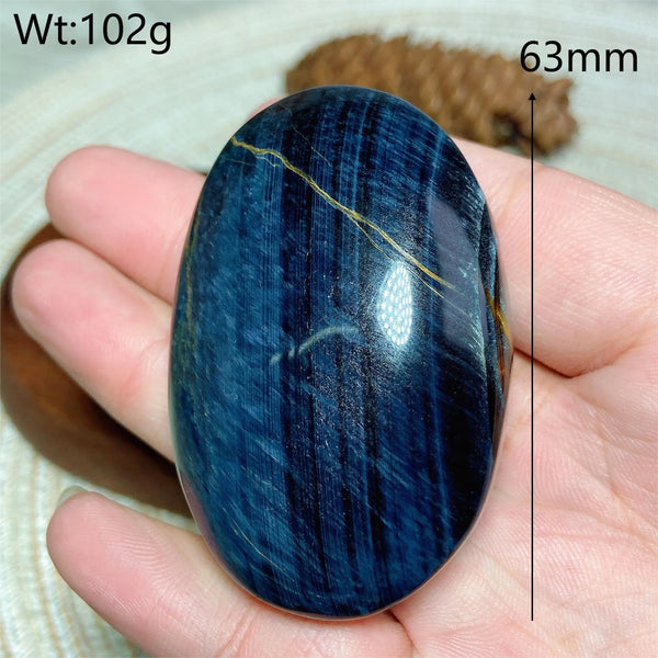 Blue Tiger Eye Palm Stone-ToShay.org