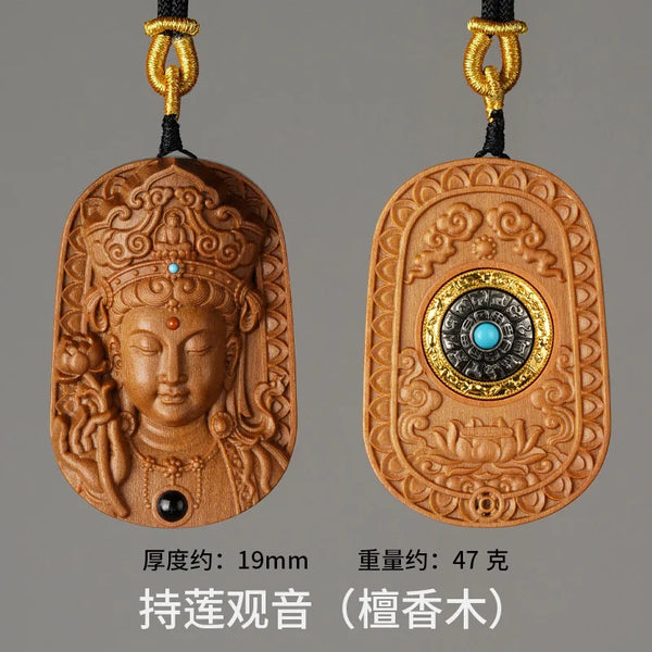 Sandalwood Guanyin Pendant-ToShay.org