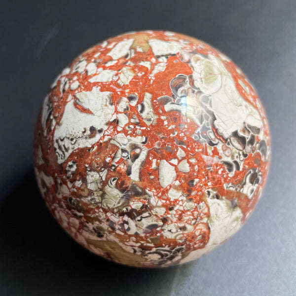 Orange Crazy Agate Ball-ToShay.org
