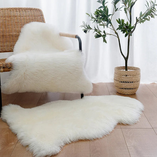 White Faux Fur Rugs-ToShay.org