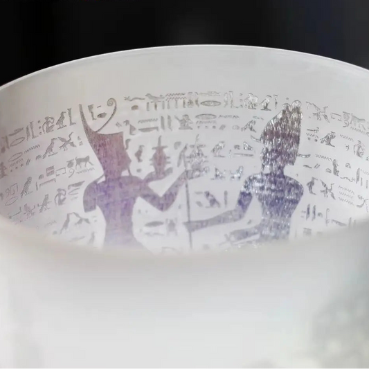 White Egyptian Art Singing Bowl-ToShay.org