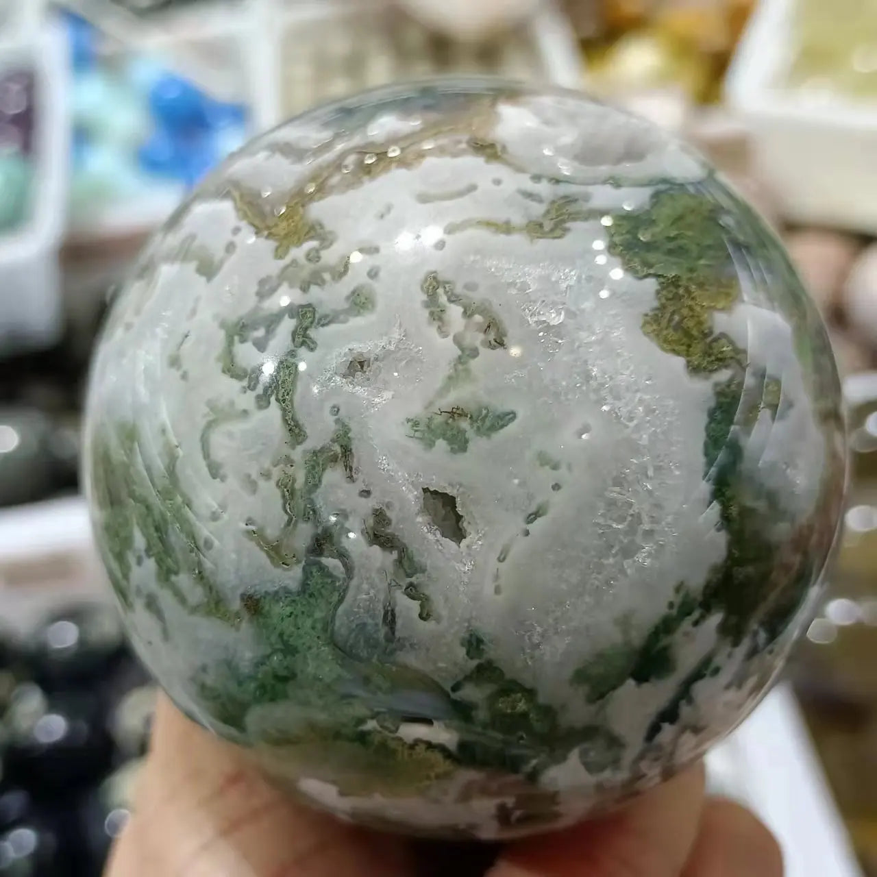 Green Moss Agate Ball-ToShay.org