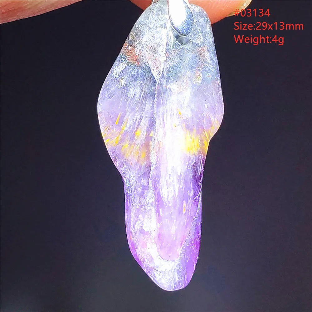 Purple Cacoxenite Auralite Pendant-ToShay.org