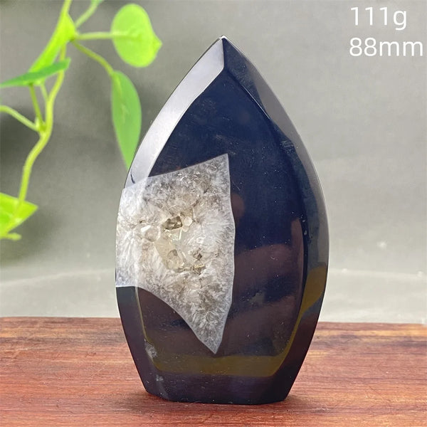 Black Agate Geode Flame-ToShay.org