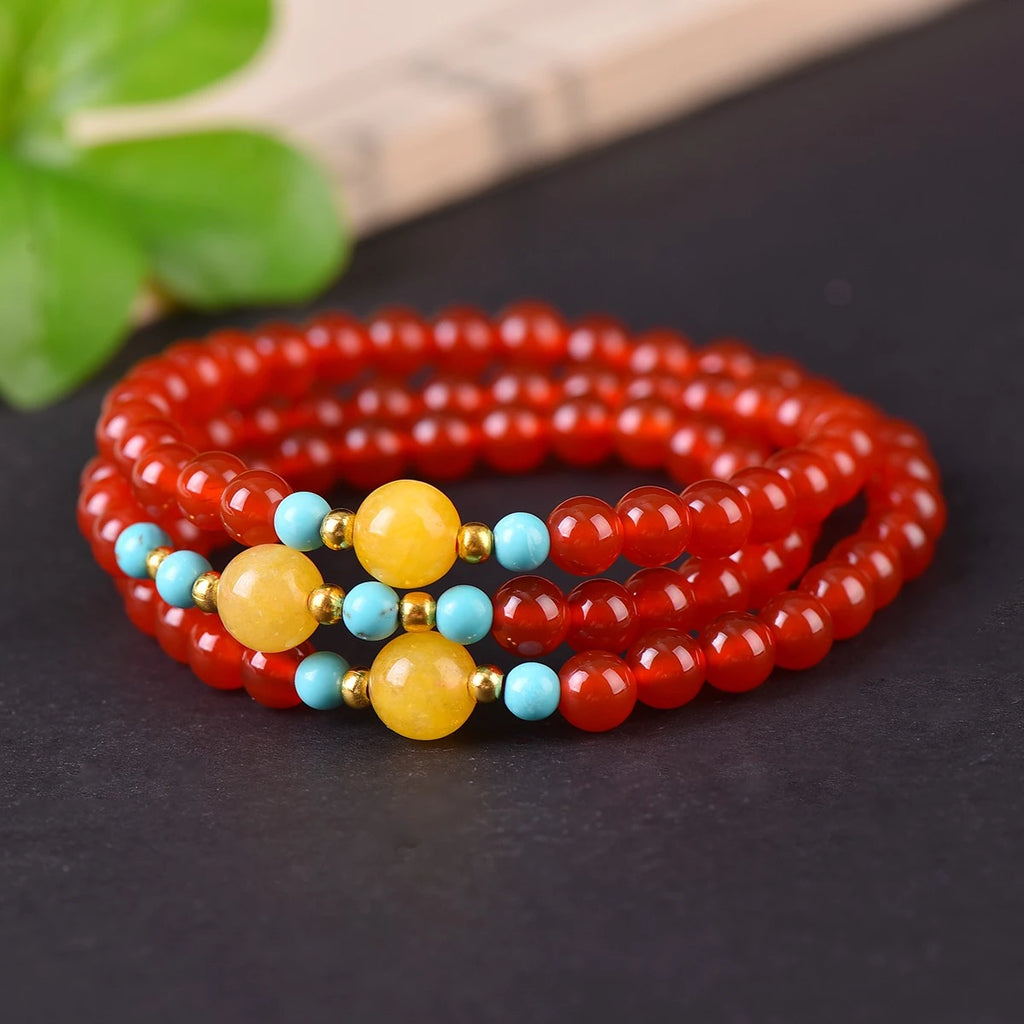 Red Agate Wrap Bracelet-ToShay.org