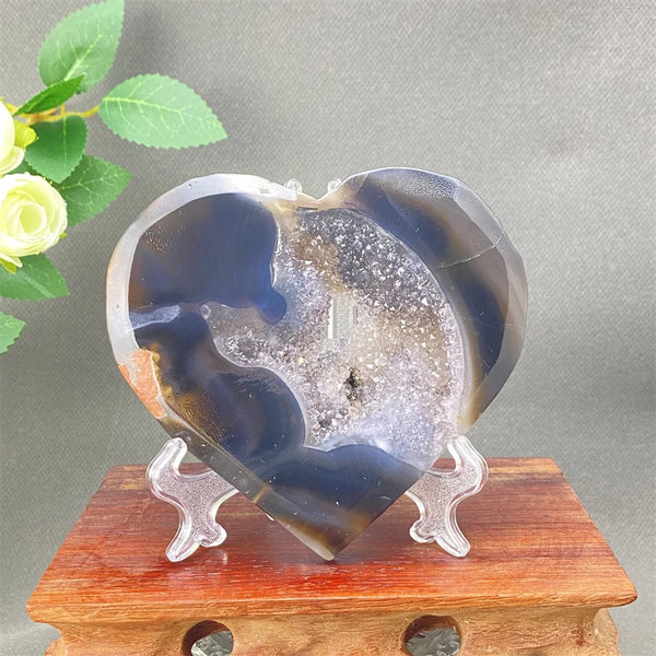 Grey Agate Crystal Heart-ToShay.org