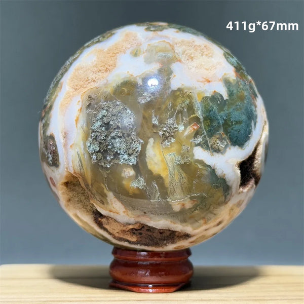 Red Moss Crystal Agate Ball-ToShay.org