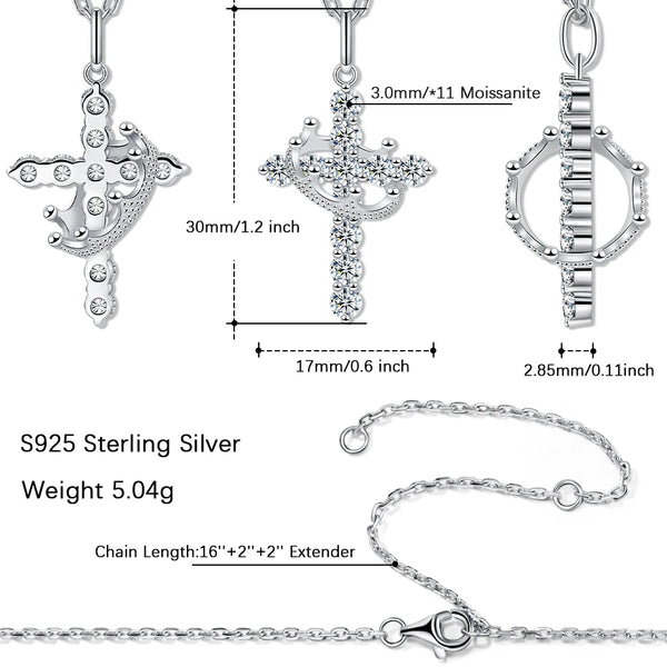 Silver Diamond Cross Pendant-ToShay.org