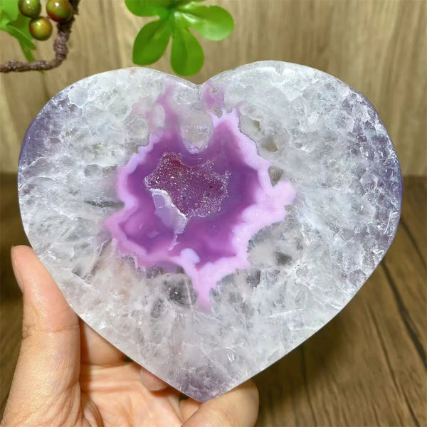 Pink Agate Druzy Heart-ToShay.org