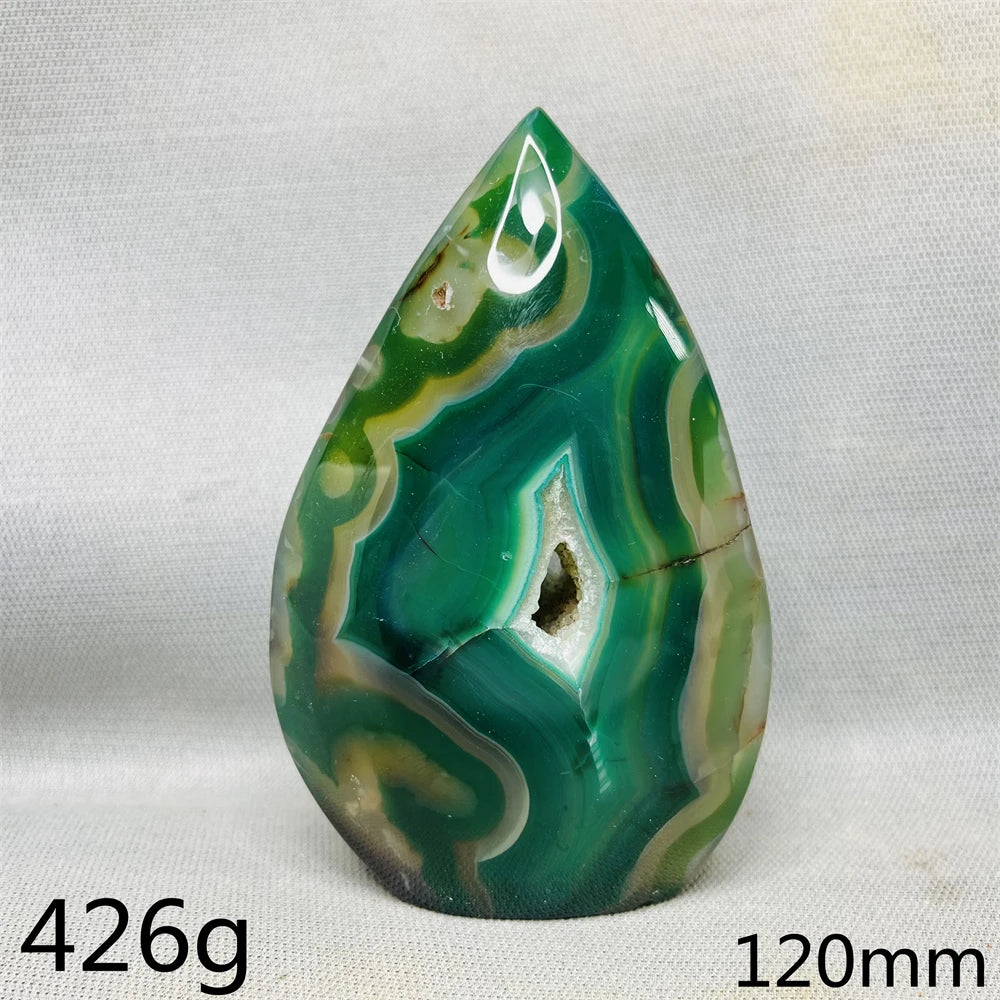 Green Cherry Blossom Agate Flame-ToShay.org