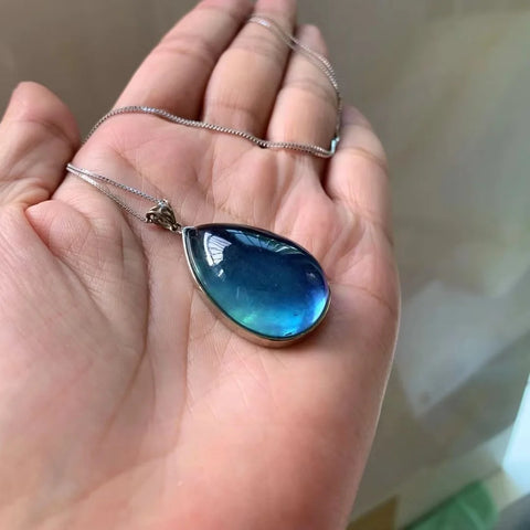 Blue Aquamarine Pendant-ToShay.org