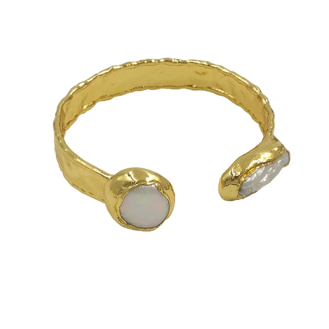 White Pearl Cuff Bangle-ToShay.org