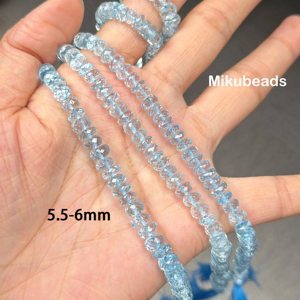 Blue Topaz Rondelle Beads-ToShay.org