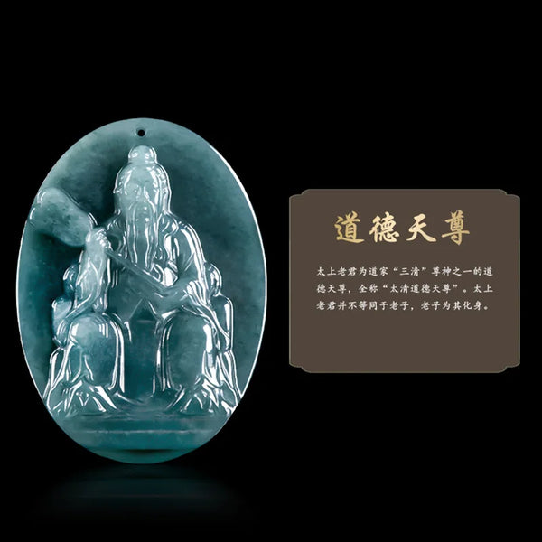 Blue Jadeite Buddha Pendant-ToShay.org