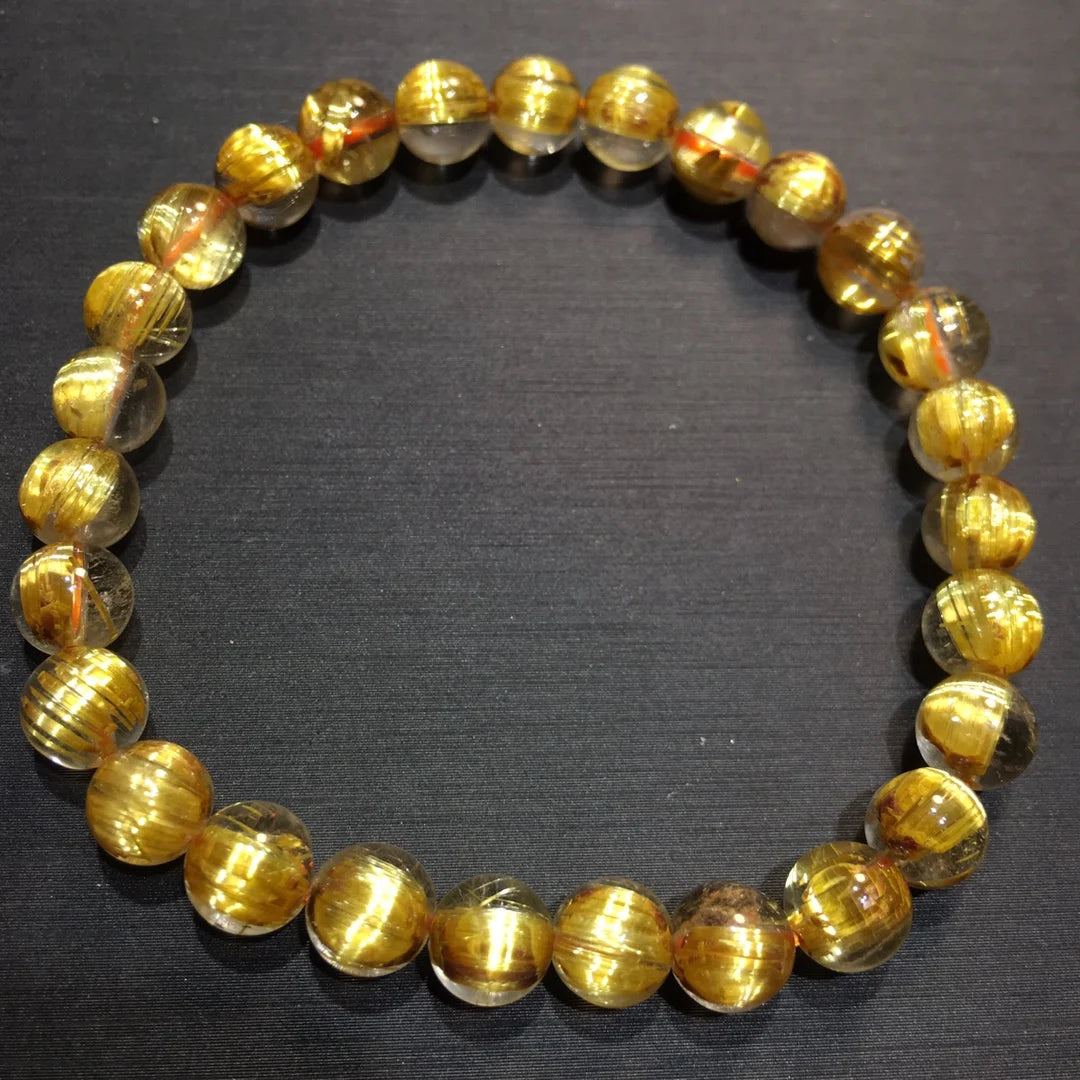 Gold Rutilated Quartz Bracelet-ToShay.org
