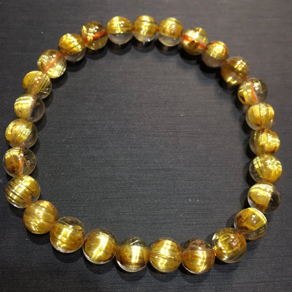 Gold Rutilated Quartz Bracelet-ToShay.org