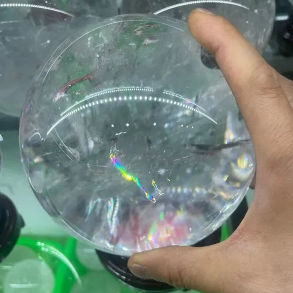 Clear Rainbow Aura Crystal Ball-ToShay.org