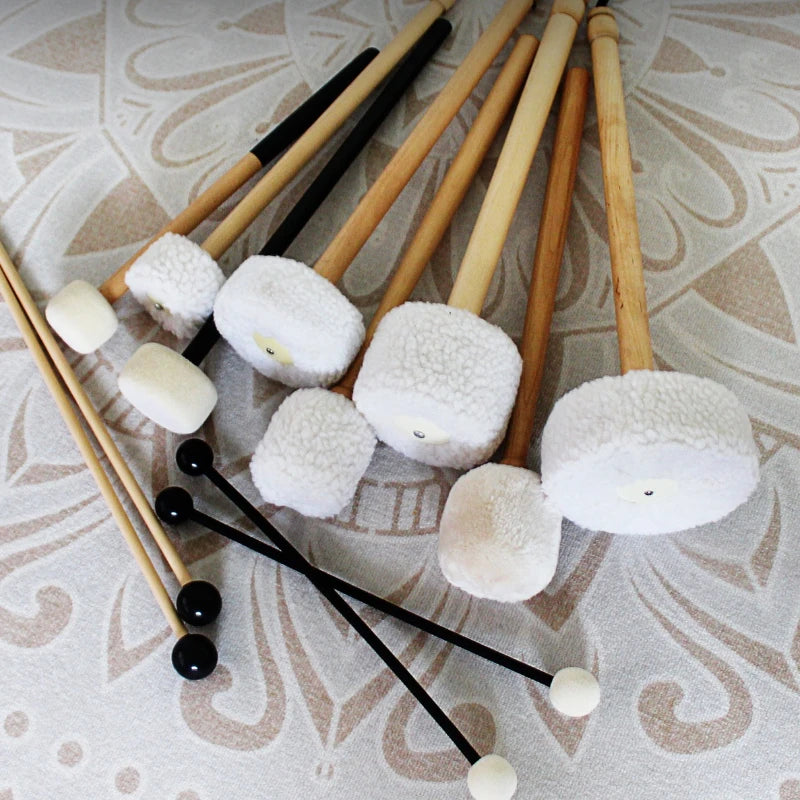 Professional Gong Hammers Drumsticks Woolen Felt Sound Therapy Singing Bowl Mallet Meditation Percussion Instrument Accessories-ToShay.org