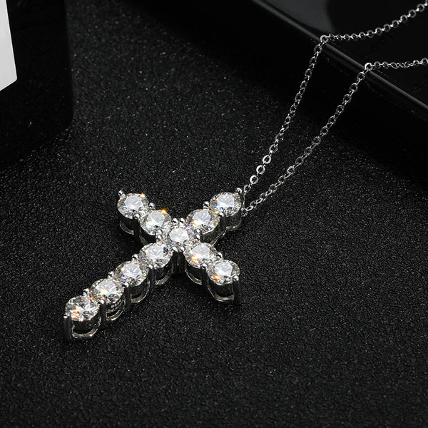 Silver Diamond Pendant Necklace-ToShay.org