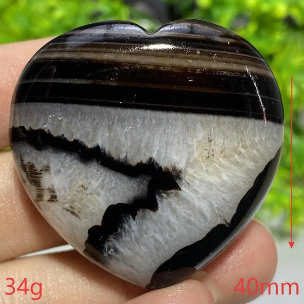 Black Agate Geode Heart-ToShay.org