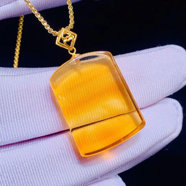 Yellow Citrine Quartz Pendant-ToShay.org