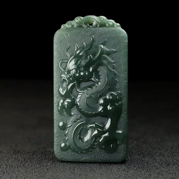 Black Jade Dragon Pendant-ToShay.org