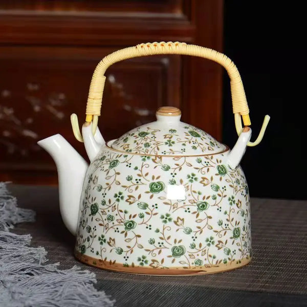 White Painted Porcelain Tea Pot-ToShay.org