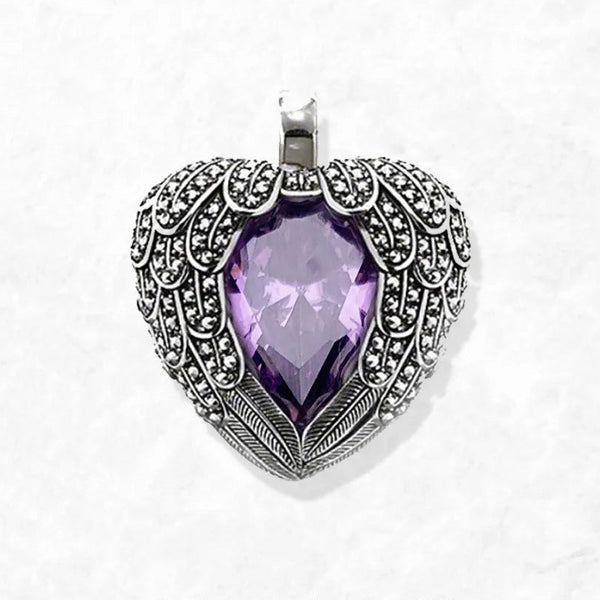 Purple Winged Heart Pendant-ToShay.org