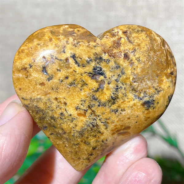 Yellow Hair Agate Heart-ToShay.org