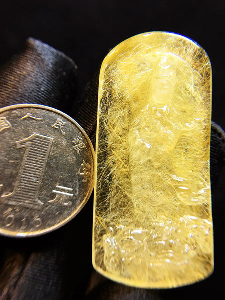 Gold Rutilated Quartz Pendant-ToShay.org