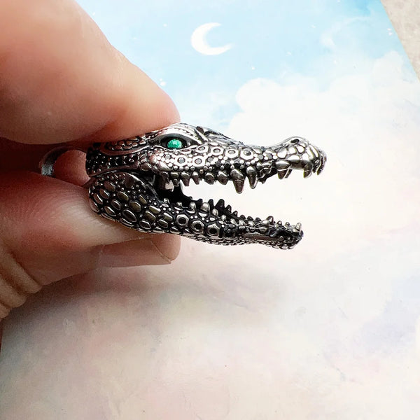 Silver Crocodile Head Pendant-ToShay.org