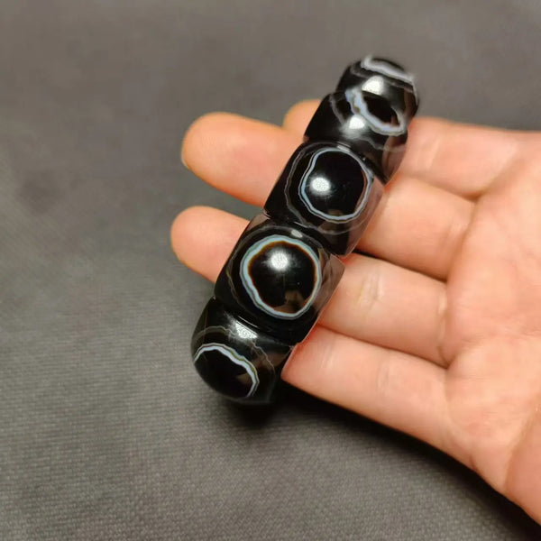 Black Heavens Eye Agate Bracelet-ToShay.org
