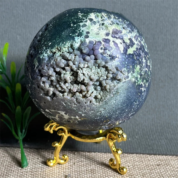 Purple Grape Agate Druzy Ball-ToShay.org