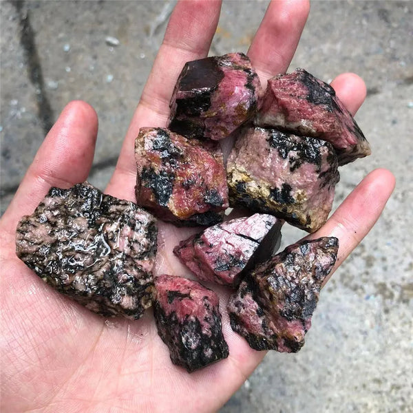 Pink Rhodonite Raw Stones-ToShay.org