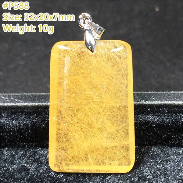 Gold Rutilated Quartz Pendant-ToShay.org