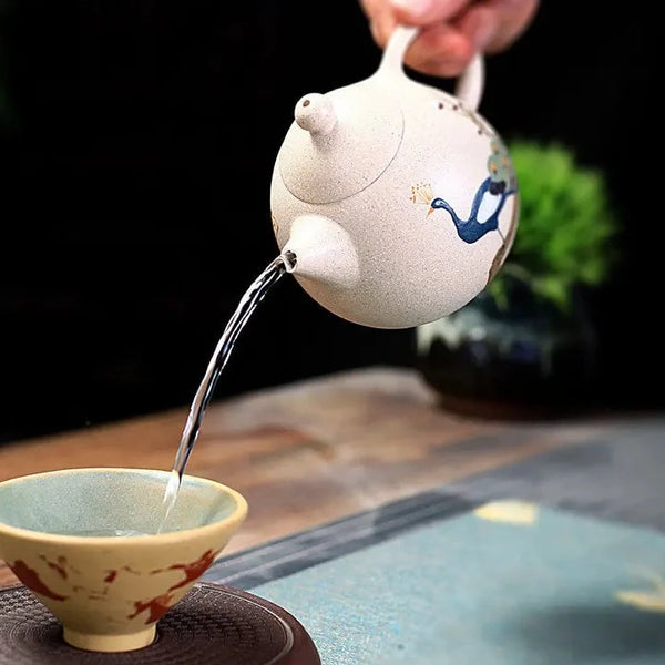 White Clay Dragon Egg Tea Pot-ToShay.org