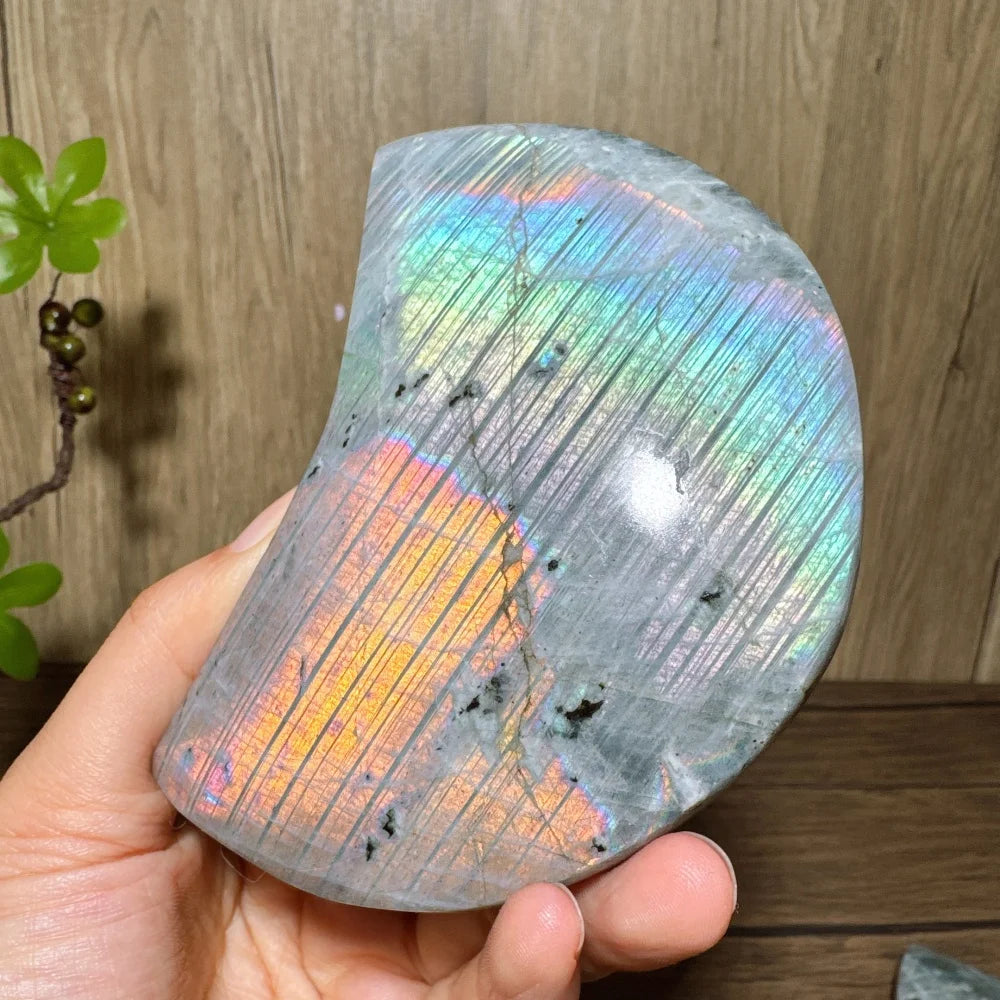 Purple Flashy Labradorite Moon-ToShay.org