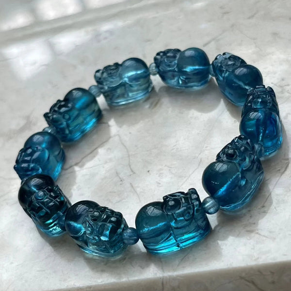 Blue Aquamarine Pi Xiu Bracelet-ToShay.org