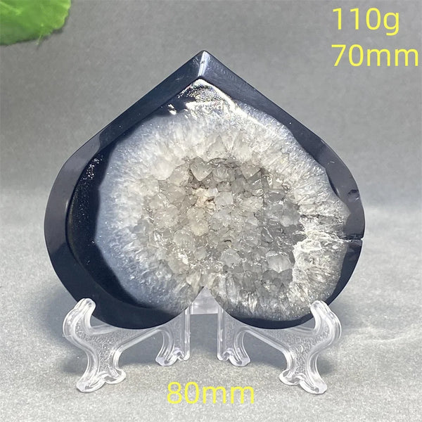 Black Agate Geode Heart-ToShay.org