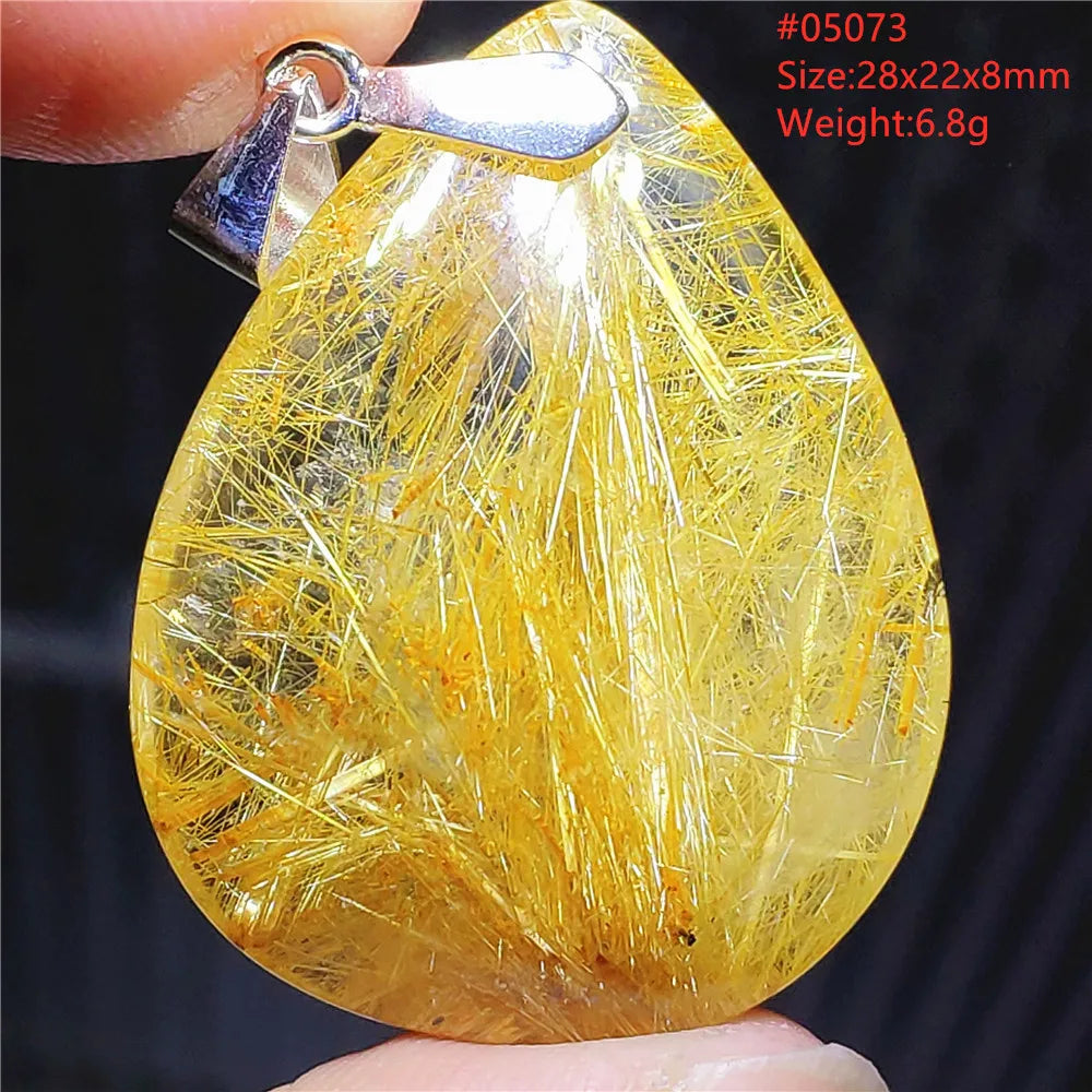 Gold Rutilated Quartz Pendant-ToShay.org