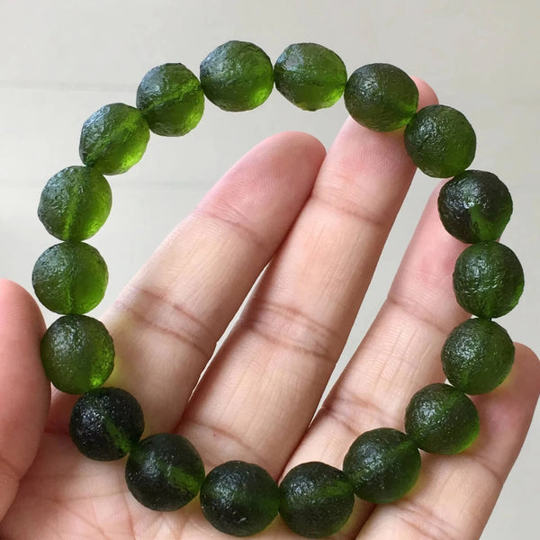 Green Moldavite Meteorite Bracelet-ToShay.org