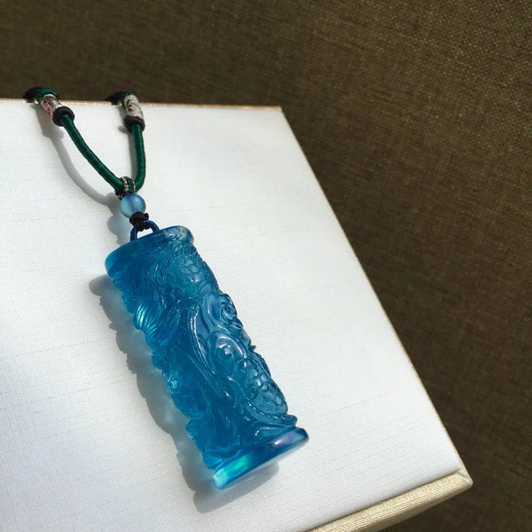 Blue Aquamarine Pendant-ToShay.org