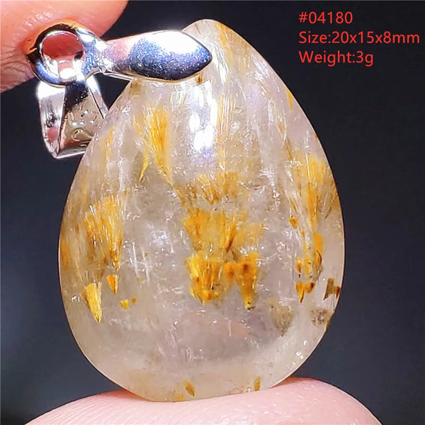 Gold Rutilated Pendant-ToShay.org