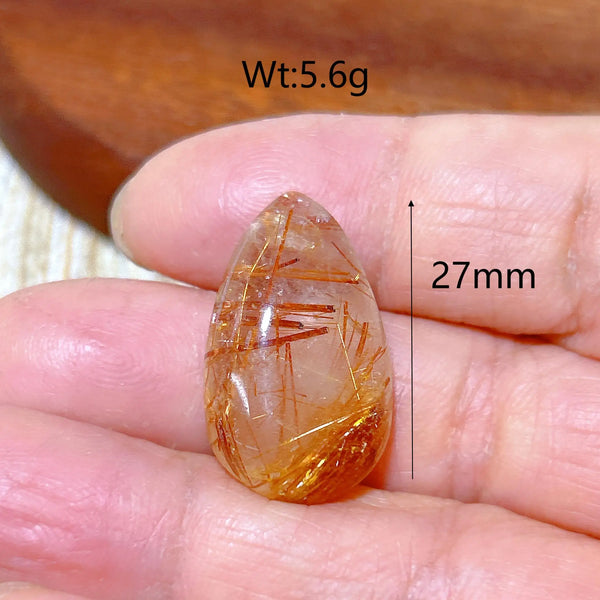Gold Rutilated Crystal Pendant-ToShay.org