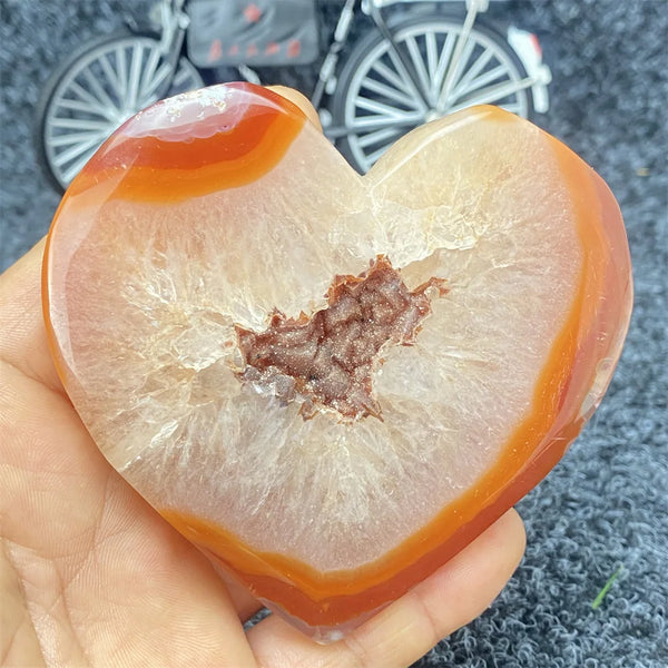 Red Agate Geode Heart-ToShay.org