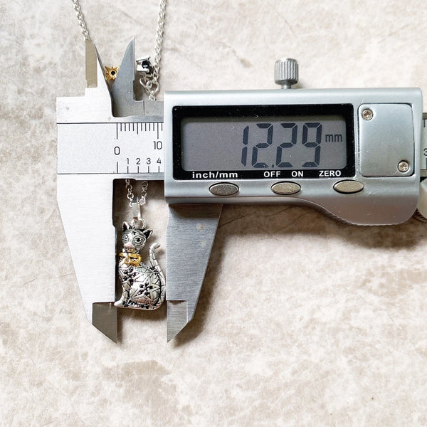 Silver Cat Pendant Necklace-ToShay.org