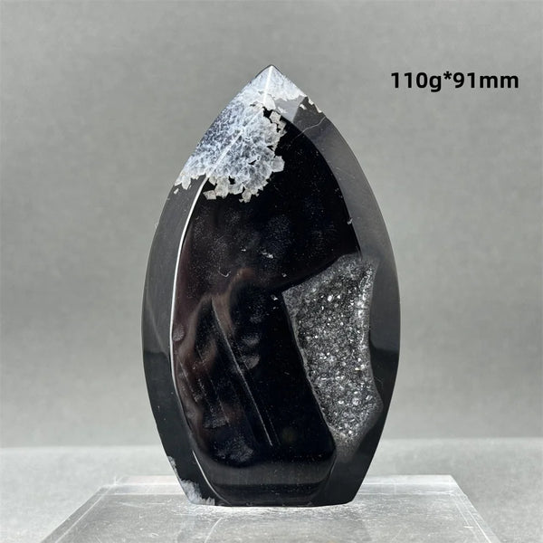 Black Agate Geode Torch-ToShay.org